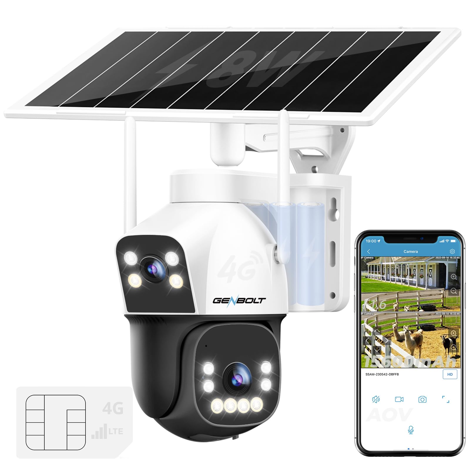 4G/LTE セキュリティカメラ 防犯カメラ 屋外 Amazon.co.jp: GENBOLT 4G LTE 防犯カメラ 屋外 ソーラー AOV 電源